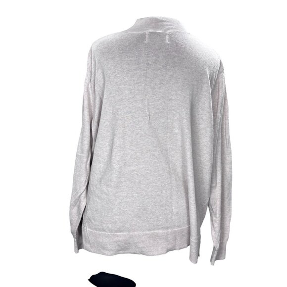 Old Navy Womens 2X Plus Mock Neck Sweater cream Cotton Blend Long Sleeve Ribbed - Picture 3 of 11